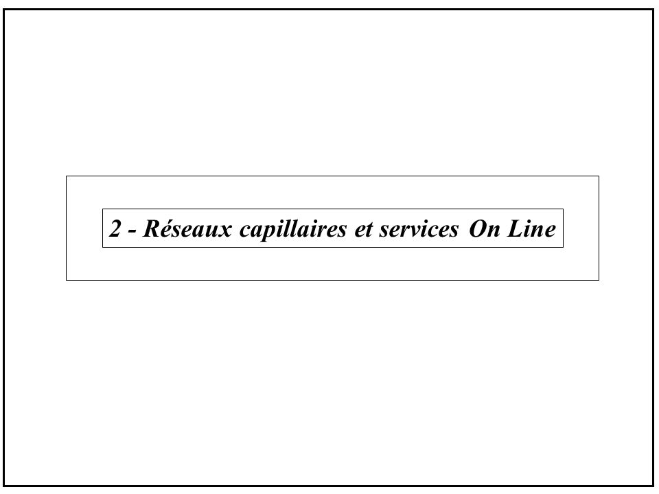2 - Réseaux capillaires et services On Line