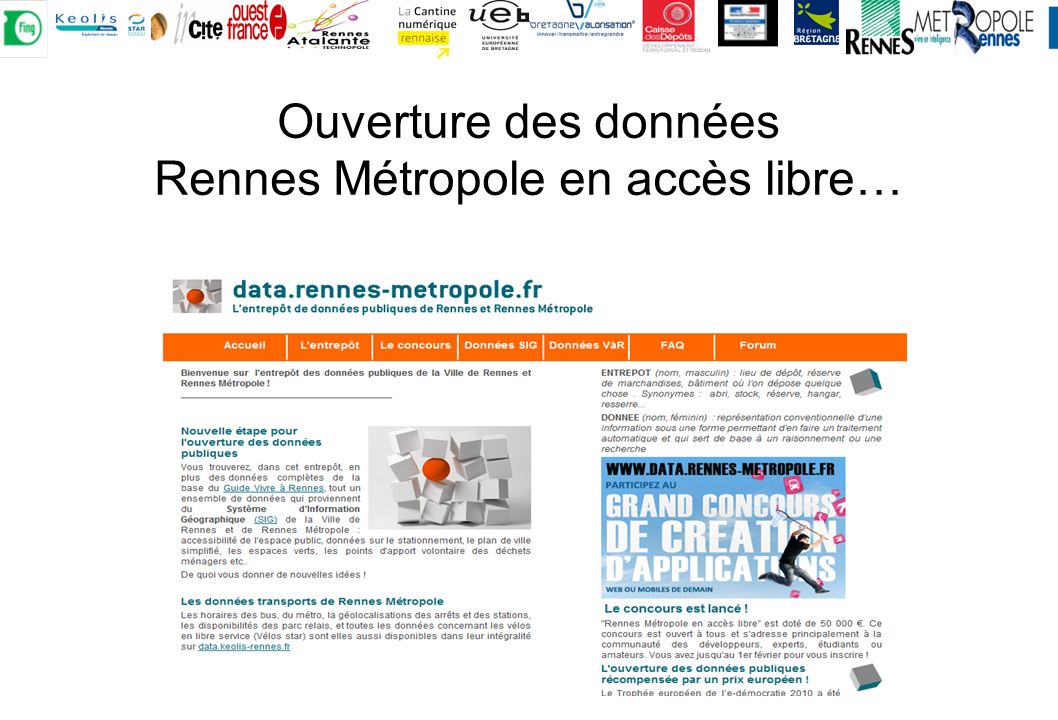 Ouverture des données Rennes Métropole en accès libre…