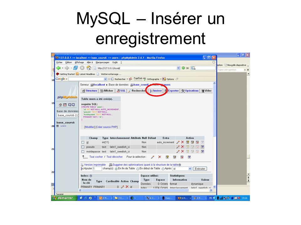 MySQL – Insérer un enregistrement