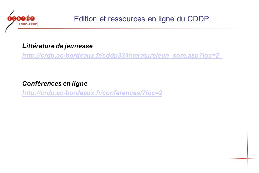 Edition et ressources en ligne du CDDP Littérature de jeunesse   loc=2_ Conférences en ligne   loc=2