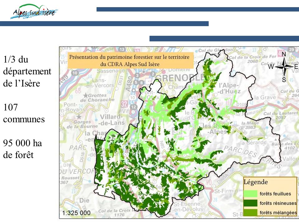 1/3 du département de lIsère 107 communes ha de forêt