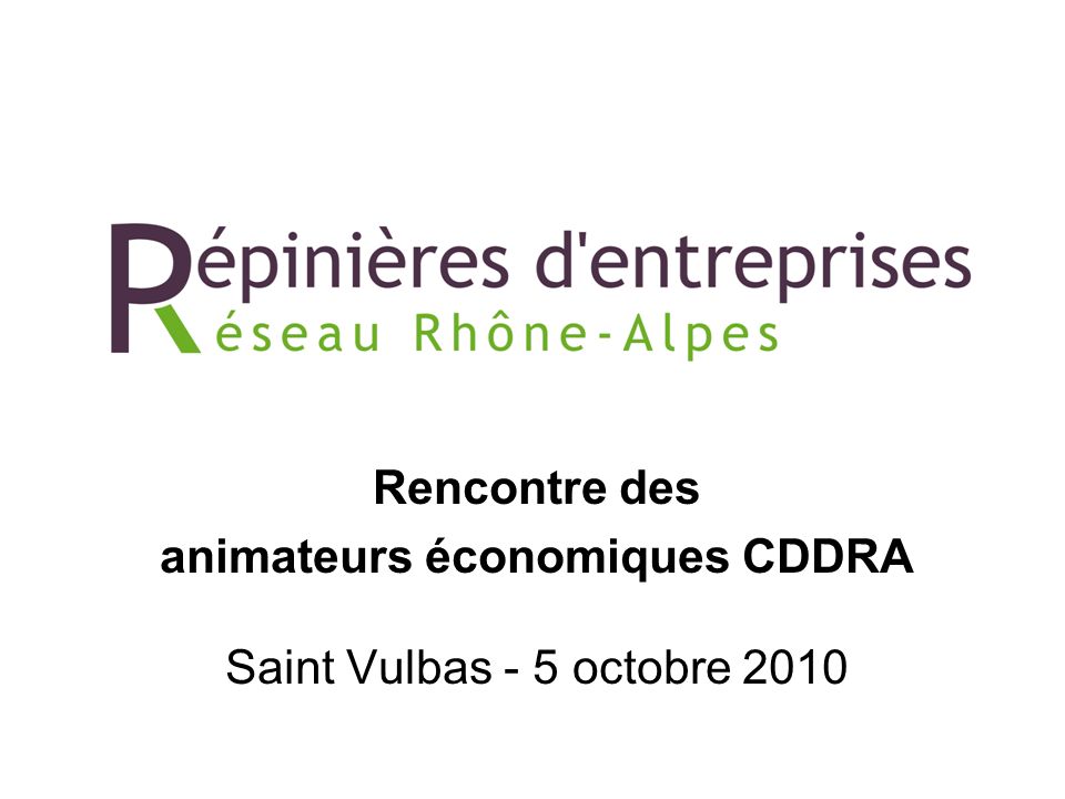 Rencontre des animateurs économiques CDDRA Saint Vulbas - 5 octobre 2010
