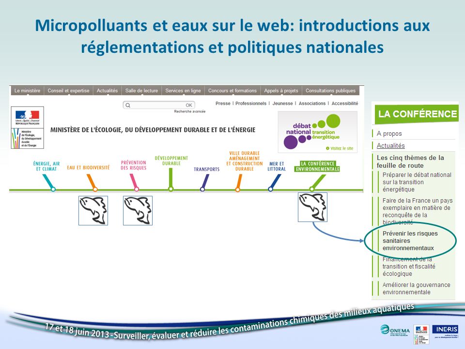 Micropolluants et eaux sur le web: introductions aux réglementations et politiques nationales