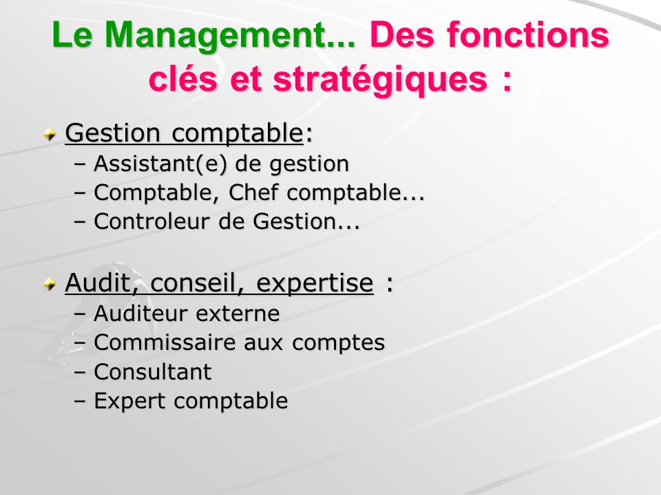 Le Management...