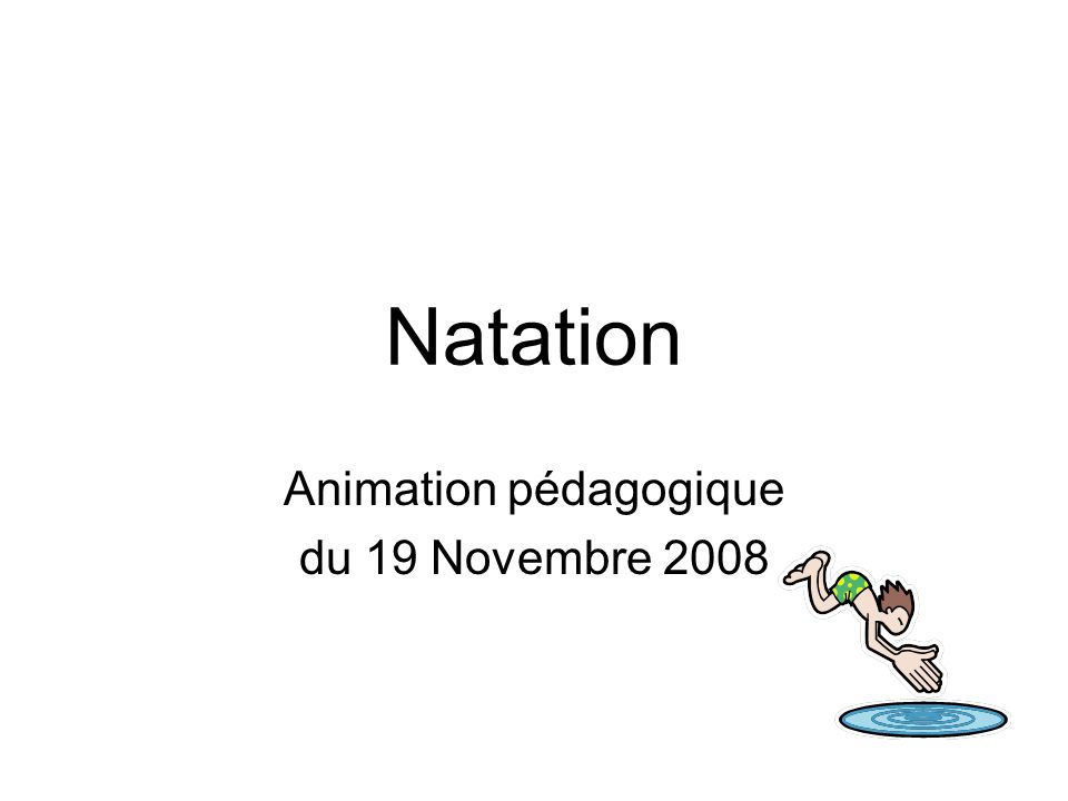 Natation Animation pédagogique du 19 Novembre 2008