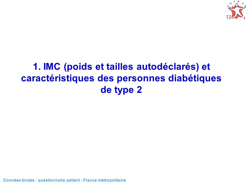 2 Données brutes : questionnaire patient - France métropolitaine 1.