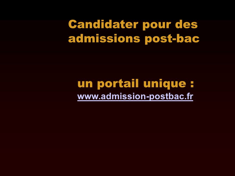 Candidater pour des admissions post-bac un portail unique :