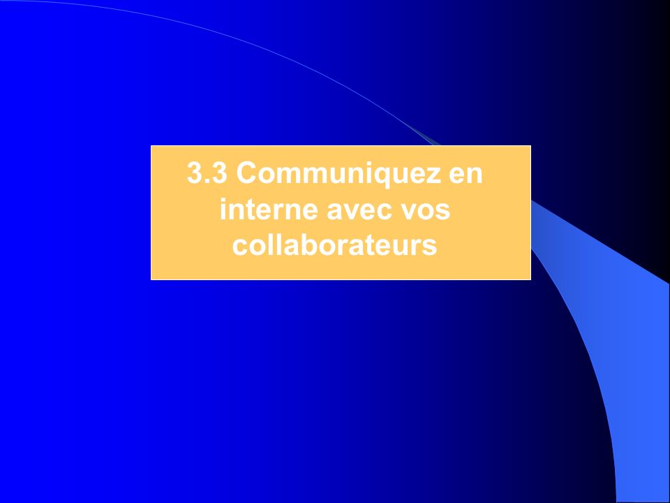 3.3 Communiquez en interne avec vos collaborateurs