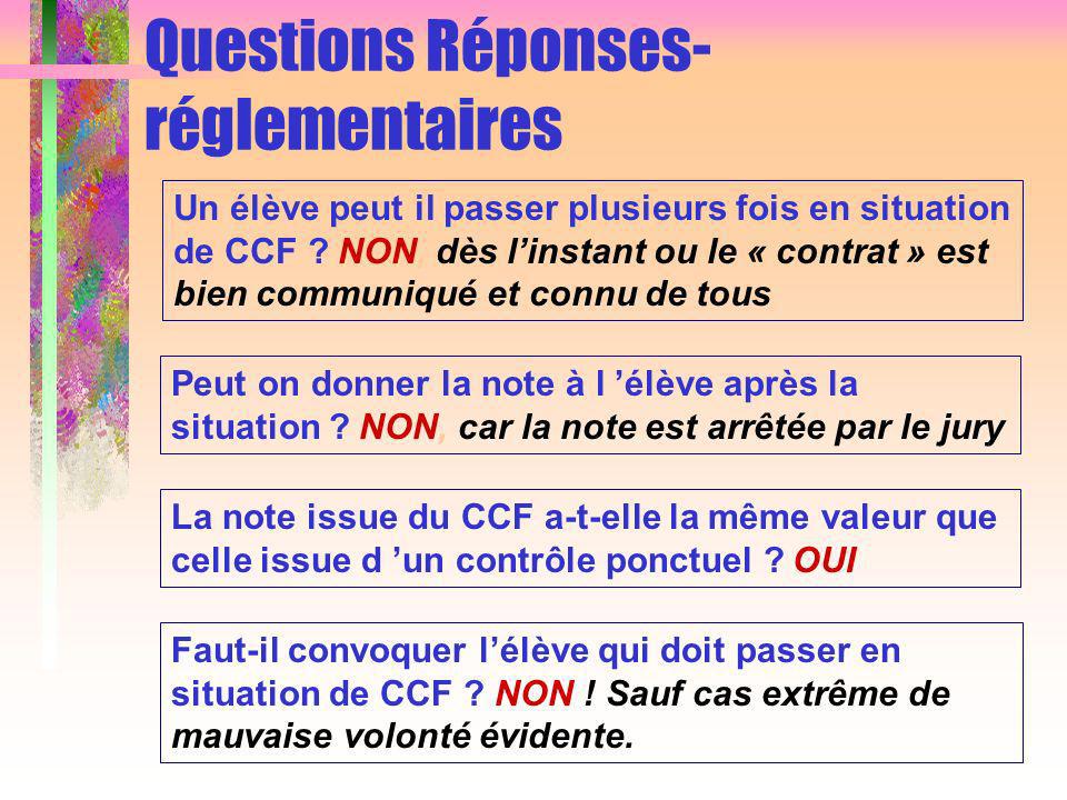 Questions Réponses- réglementaires Un élève peut il passer plusieurs fois en situation de CCF .
