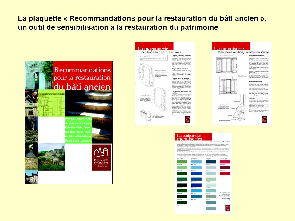 La plaquette « Recommandations pour la restauration du bâti ancien », un outil de sensibilisation à la restauration du patrimoine