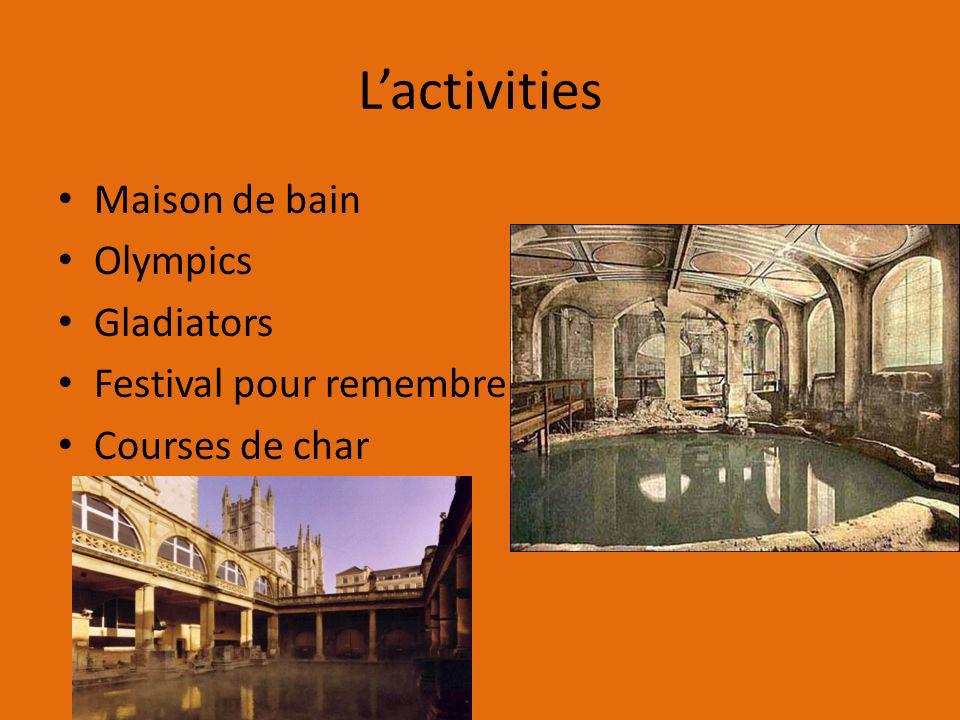 Lactivities Maison de bain Olympics Gladiators Festival pour remembre Courses de char
