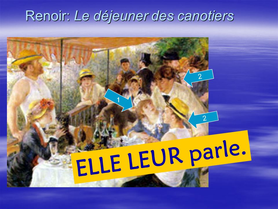 Renoir: Le déjeuner des canotiers 2 ELLE LEUR parle. 2 1