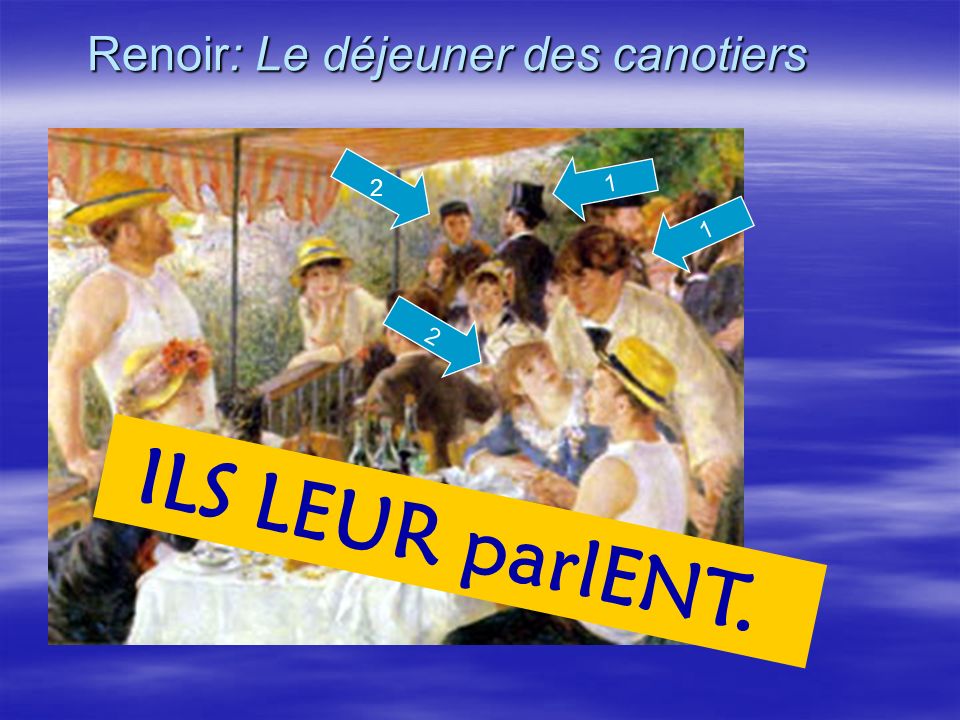 Renoir: Le déjeuner des canotiers 1 ILS LEUR parlENT