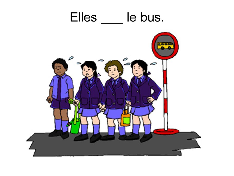 Elles ___ le bus.