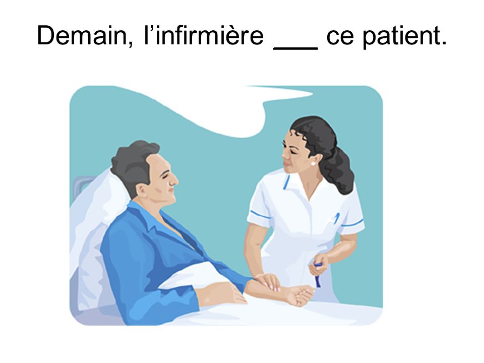 Demain, linfirmière ___ ce patient.