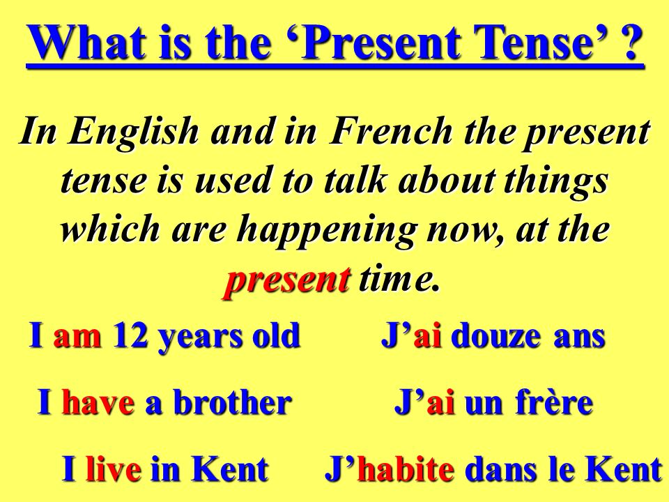 Les Verbes au Présent (The Present Tense)