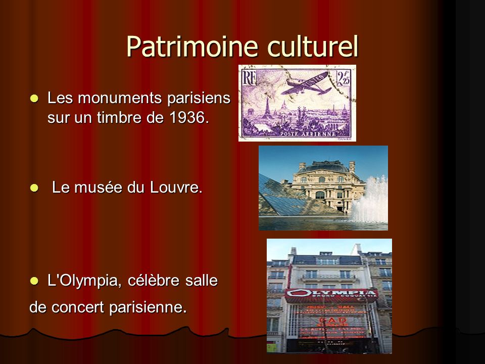 Patrimoine culturel Les monuments parisiens sur un timbre de 1936.