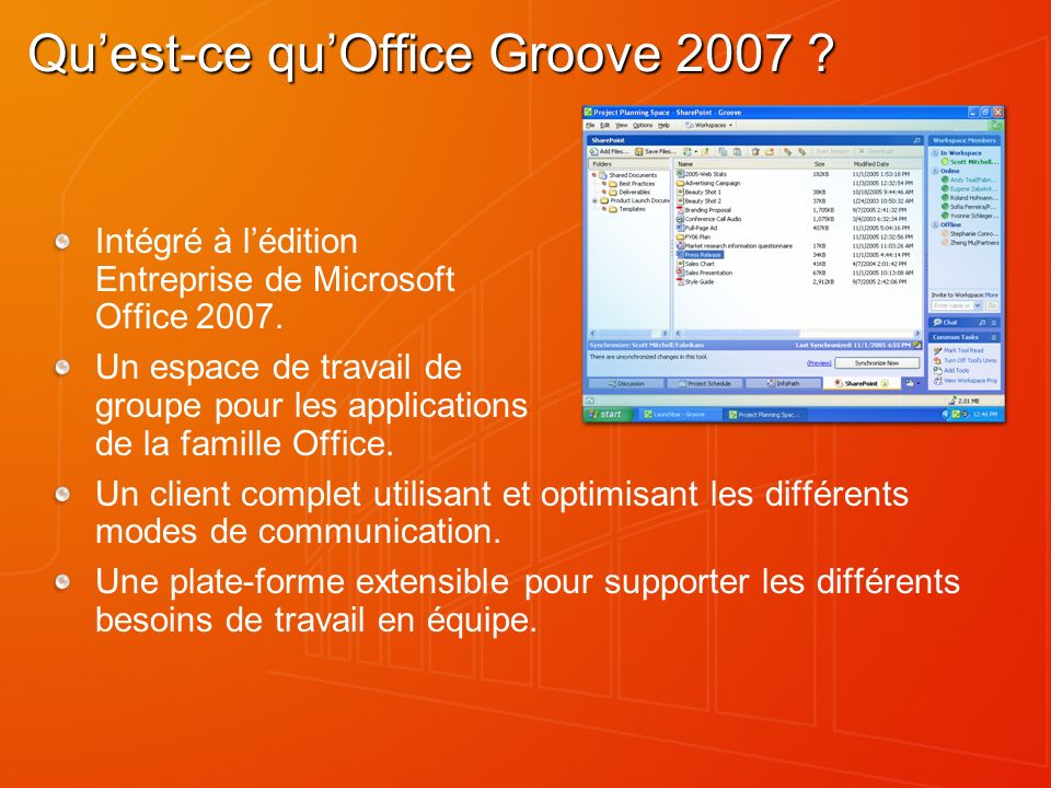 Quest-ce quOffice Groove Intégré à lédition Entreprise de Microsoft Office