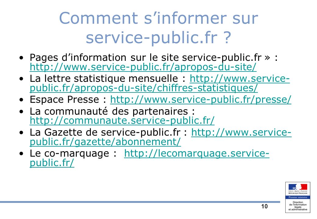 10 Comment sinformer sur service-public.fr .