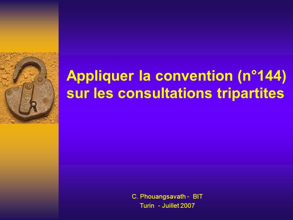 Appliquer la convention (n°144) sur les consultations tripartites C.
