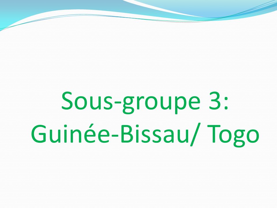 Sous-groupe 3: Guinée-Bissau/ Togo