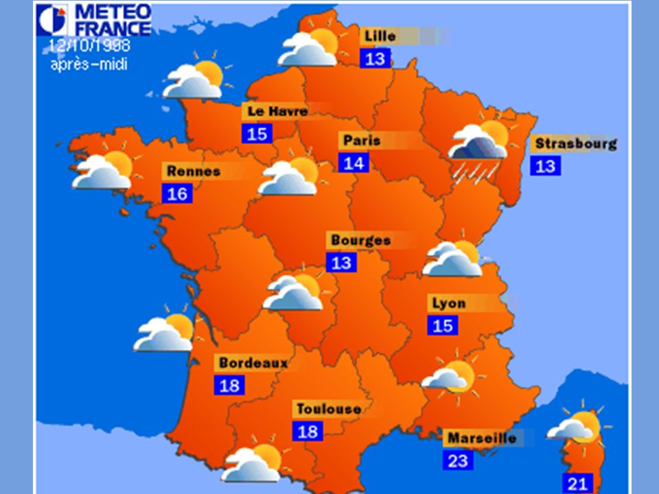 Прогноз франция сегодня. Карта погоды на французском. Климатическая карта Франции. Прогноз погоды на французском. France weather.