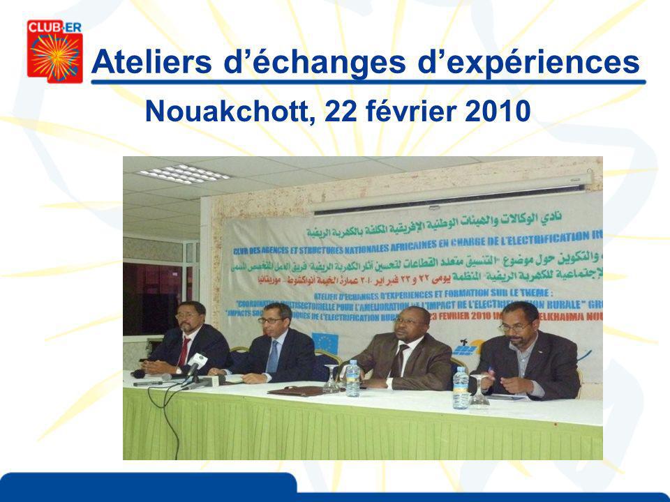 Ateliers déchanges dexpériences Nouakchott, 22 février 2010