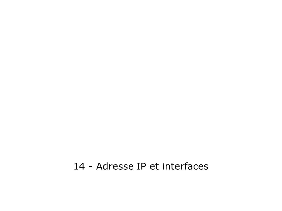 14 - Adresse IP et interfaces