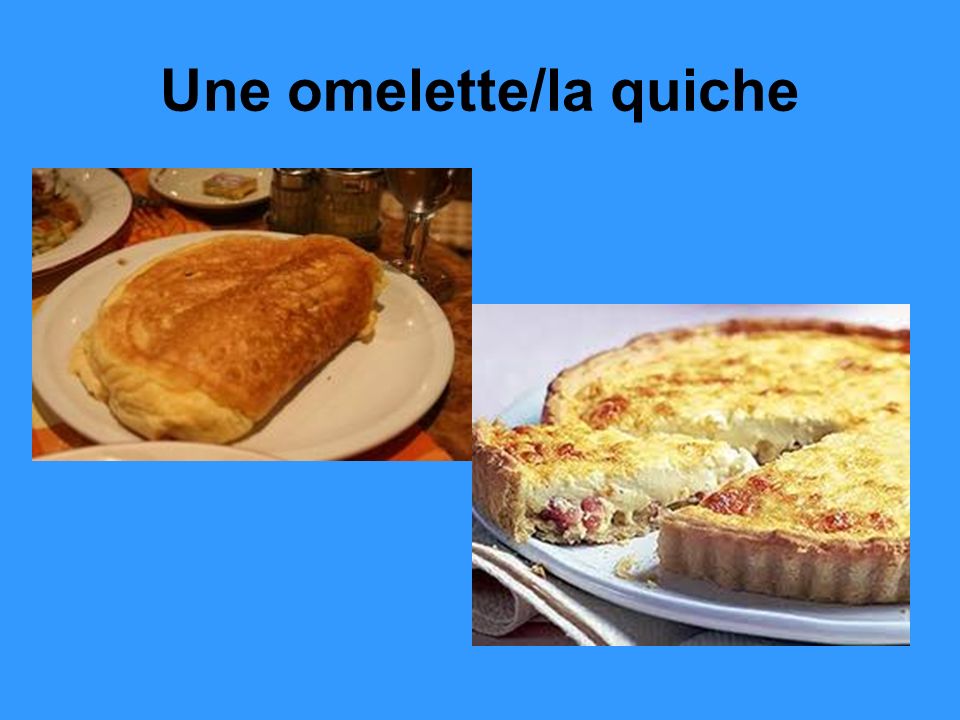 Une omelette/la quiche