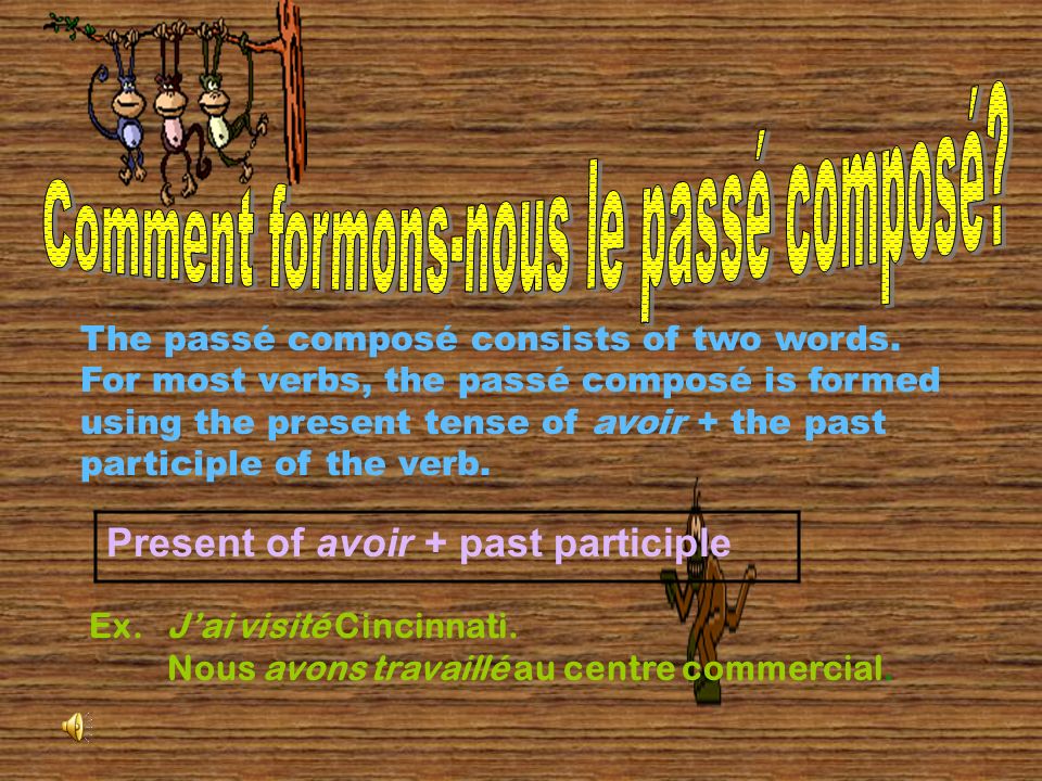 Le Passé Composé is a verb form used to describe things that happened in the past.