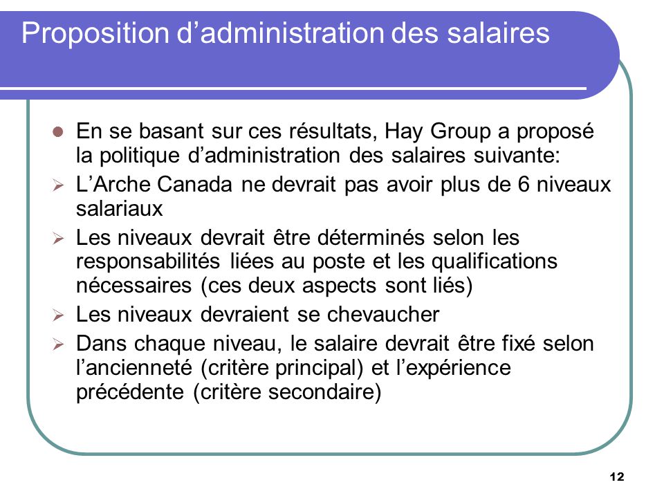 1 Projet de d veloppement de la politique salariale de L Arche