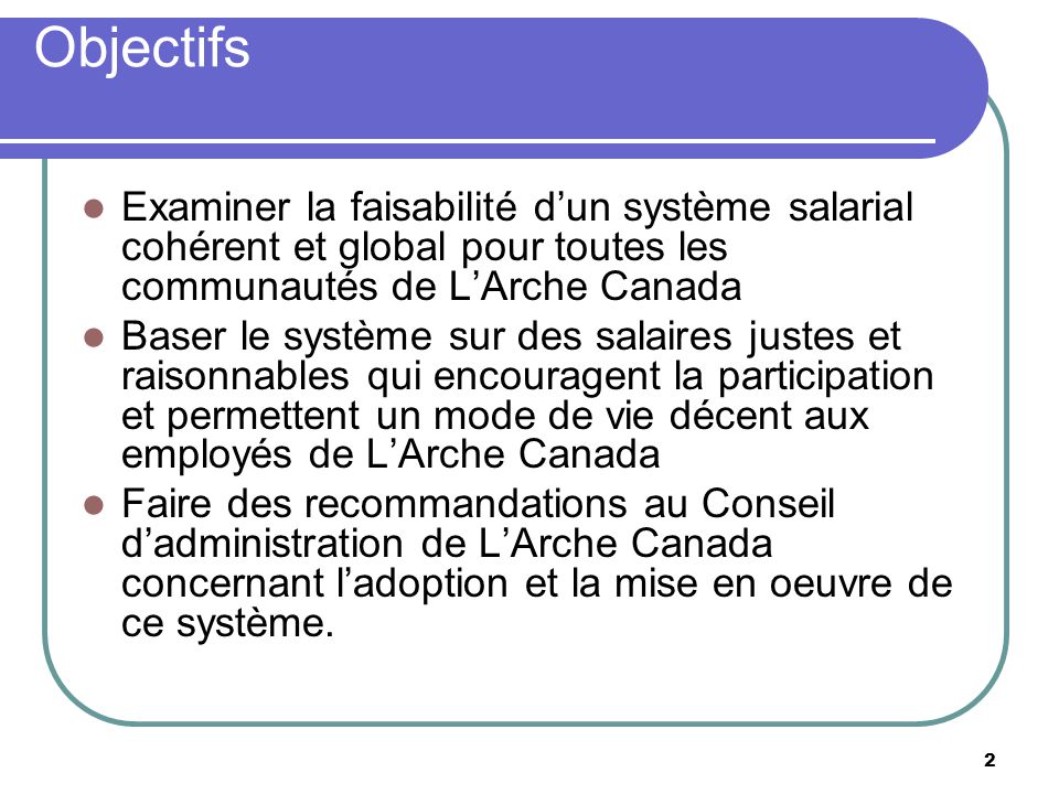 1 Projet de d veloppement de la politique salariale de L Arche