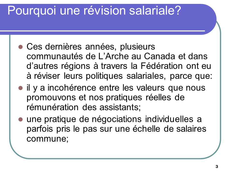 1 Projet de d veloppement de la politique salariale de L Arche