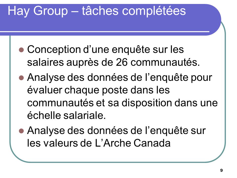 1 Projet de d veloppement de la politique salariale de L Arche