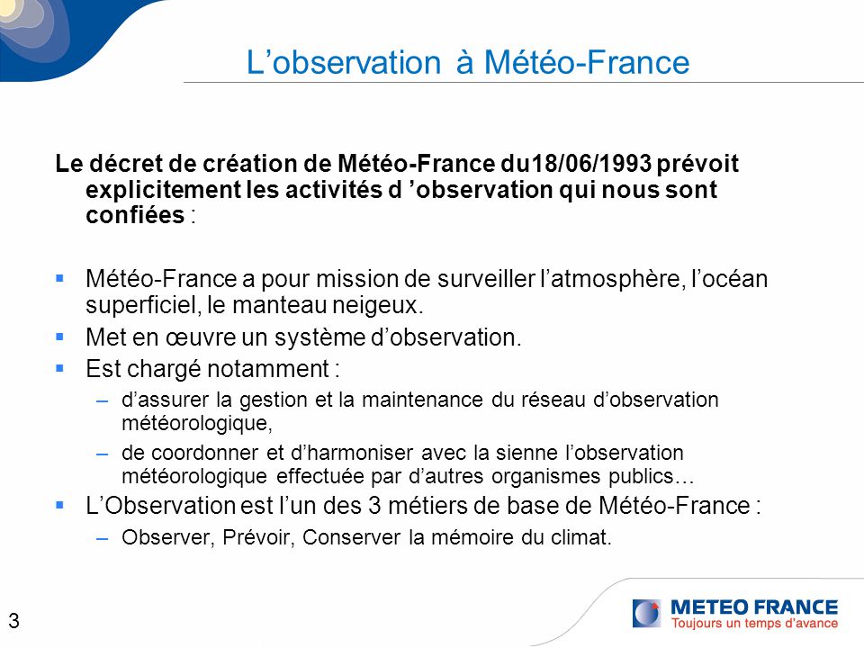 Réseau d'Acquisition de Données et d'Observations Météorologiques Etendu -  Réseau RADOME