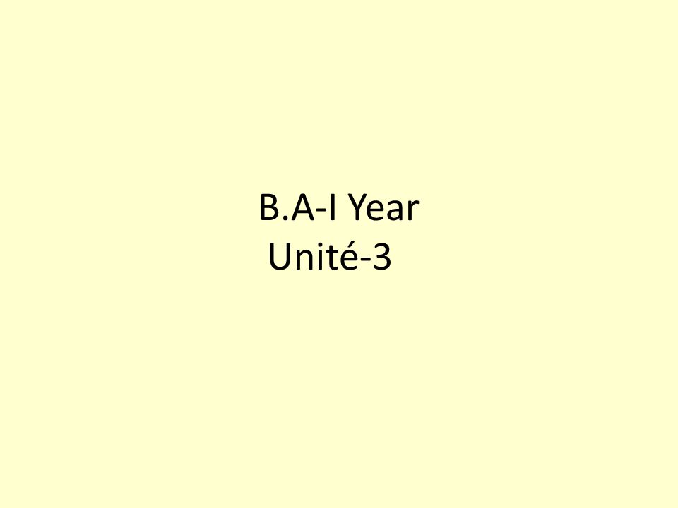 B.A-I Year Unité-3