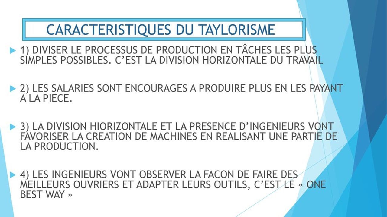 Taylorisme Fordisme Et Toyotisme Les Organisations De Travail Ppt T L Charger