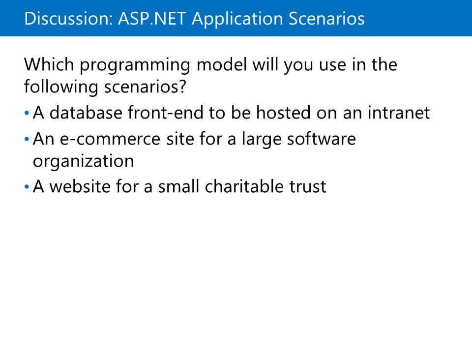 Module 1 Exploring ASP.NET MVC 5. Module Overview Overview Of Microsoft ...