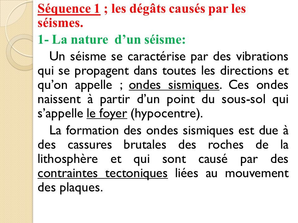 Chapitre 2: Les Séismes Et Leur Relation Avec La Tectonique Des Plaques ...