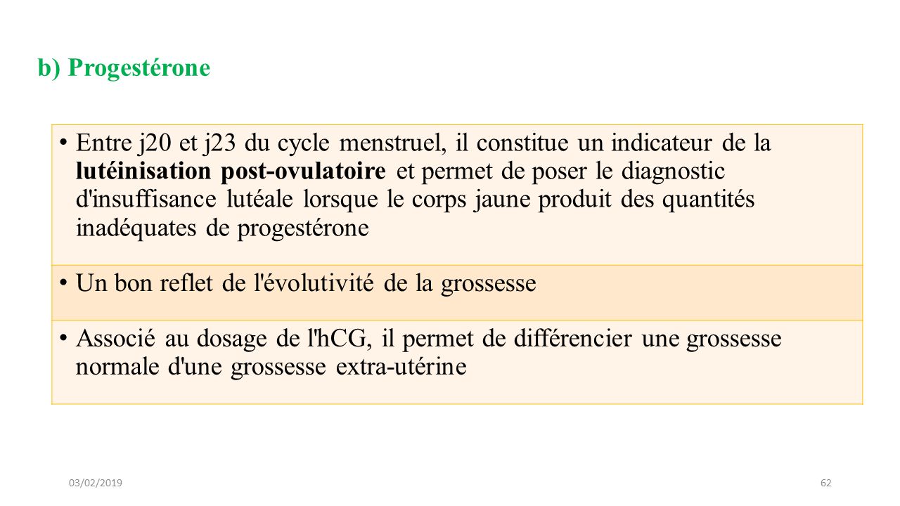 Exploration hormonale au cours de la Grossesse. I) Généralités I-1 ...