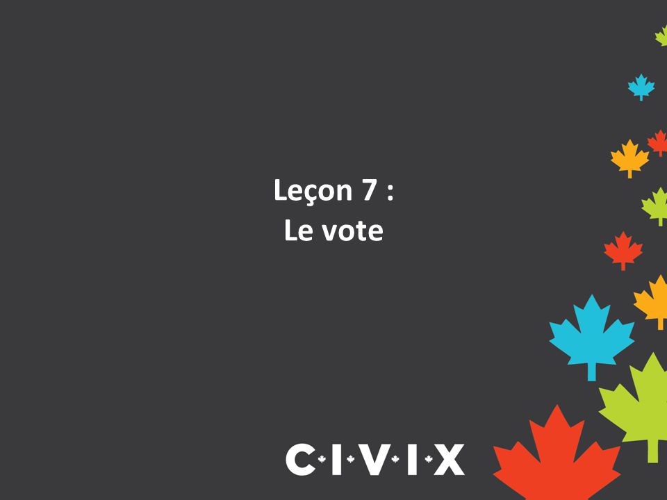 Leçon 7 : Le vote