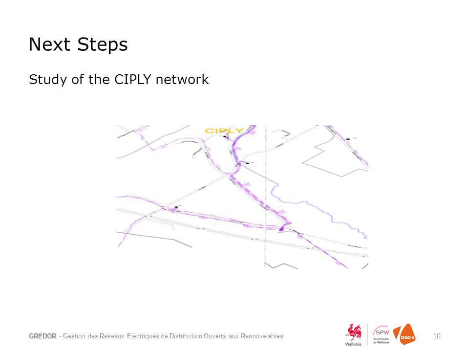 Next Steps Study of the CIPLY network GREDOR - Gestion des Réseaux Electriques de Distribution Ouverts aux Renouvelables 10