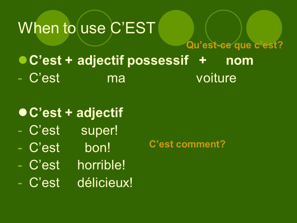 Jeudi Les adjectifs possessifs Les verbes “conna î tre ” & “ s ...