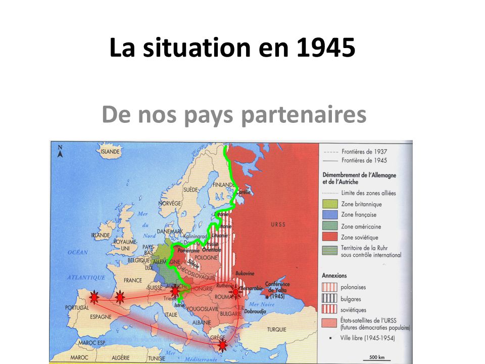 La situation en 1945 De nos pays partenaires