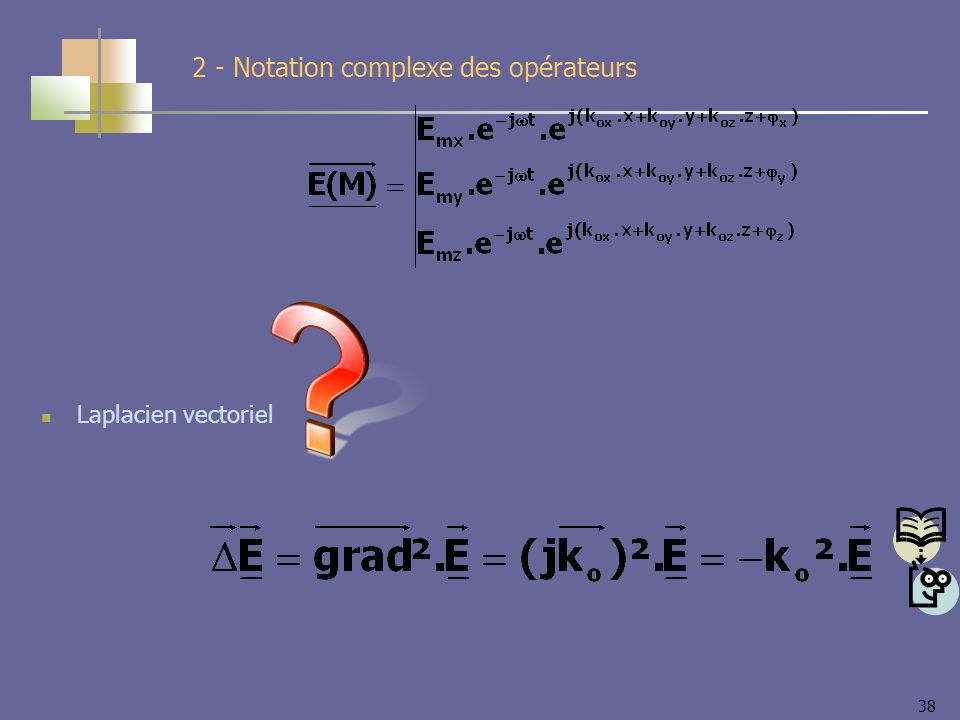 38 Laplacien vectoriel 2 - Notation complexe des opérateurs