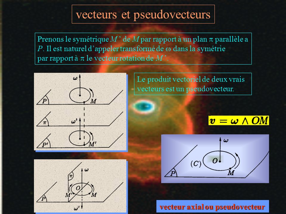 vecteurs et pseudovecteurs J.C.