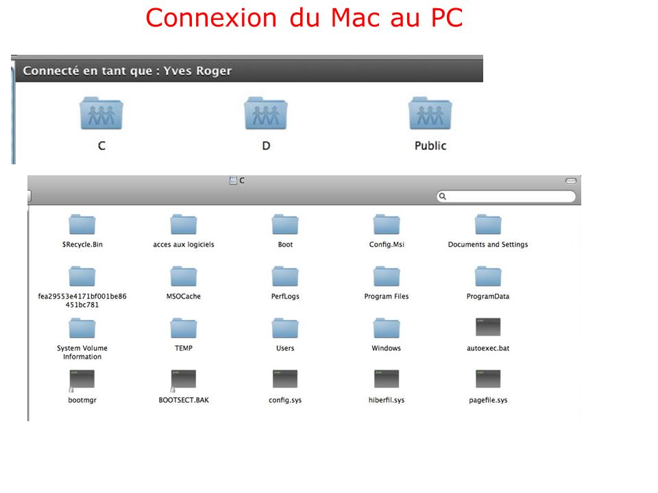 Connexion du Mac au PC
