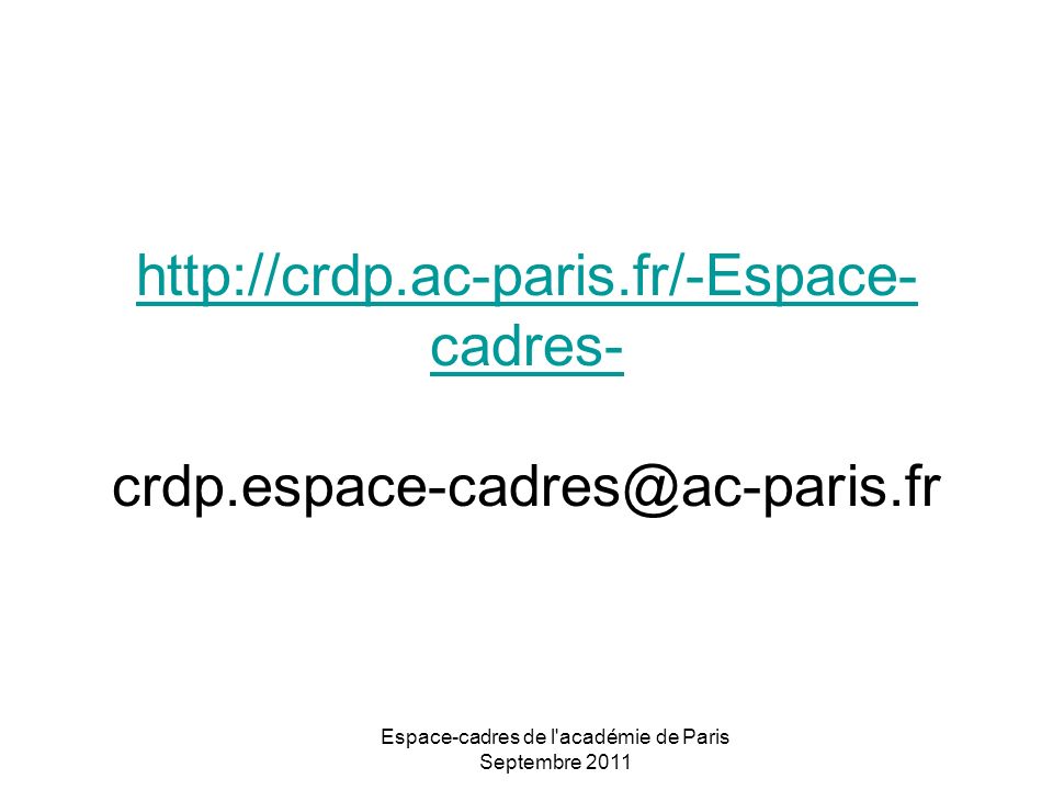 Espace-cadres de l académie de Paris Septembre cadres-   cadres-