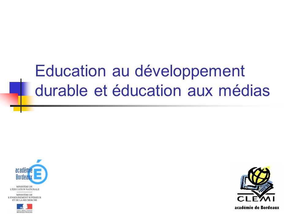Education au développement durable et éducation aux médias