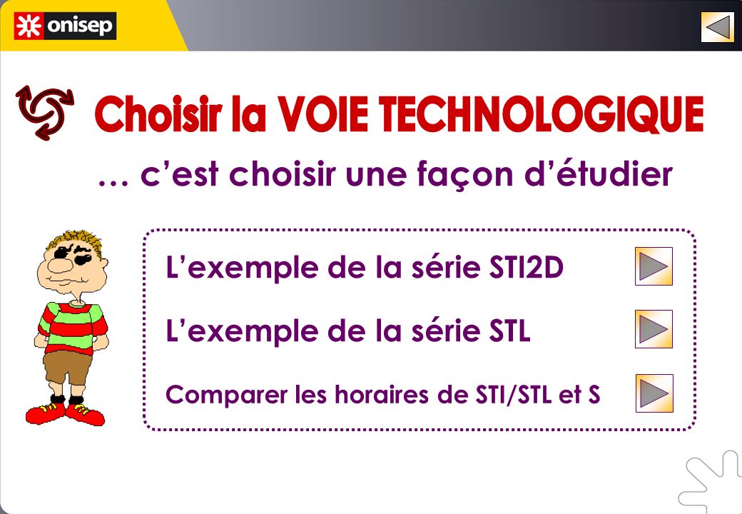 … cest choisir une façon détudier Lexemple de la série STI2D Lexemple de la série STL Comparer les horaires de STI/STL et S